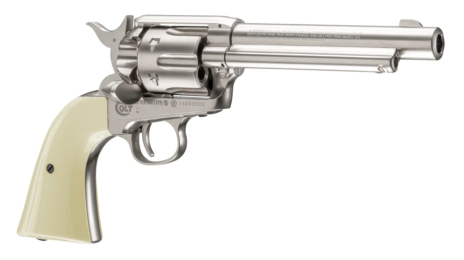 Colt Peacemaker Army 45 Nickel CO2 SAA Revolver 4,5mm BB - Image 4