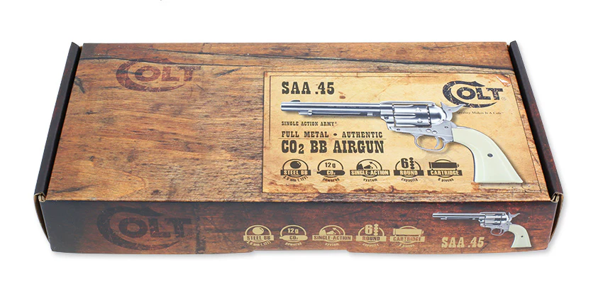 Colt Peacemaker Army 45 Nickel CO2 SAA Revolver 4,5mm BB - Image 5