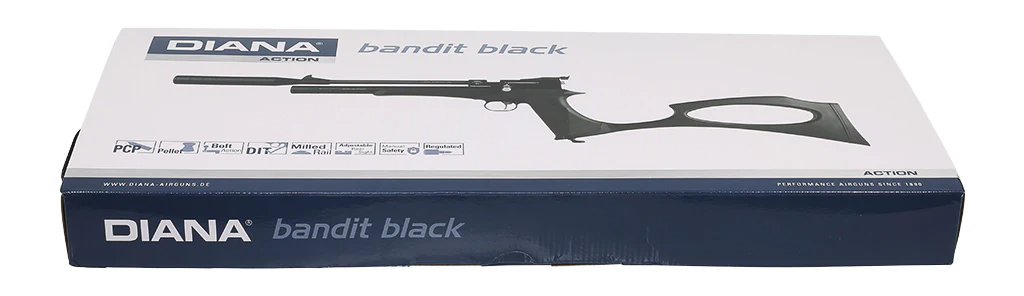 DIANA Bandit Black Pressluftpistole Kaliber 4,5mm mit Schalldämpfer und Regulator - Image 12