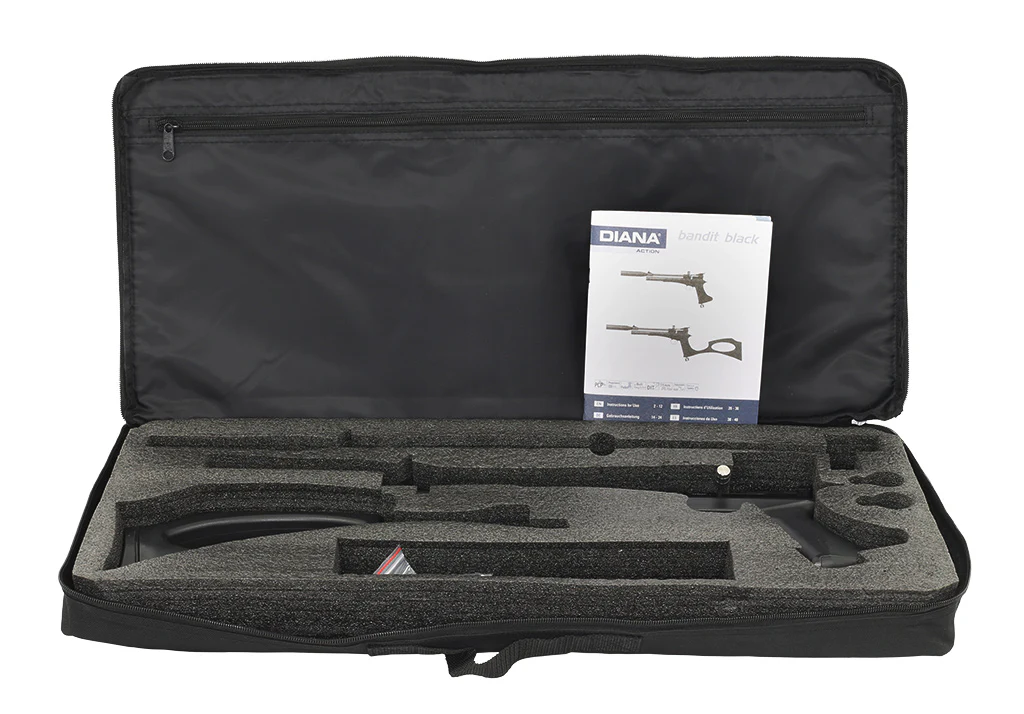 DIANA Bandit Black Pressluftpistole Kaliber 5,5mm mit Schalldämpfer und Regulator - Image 11