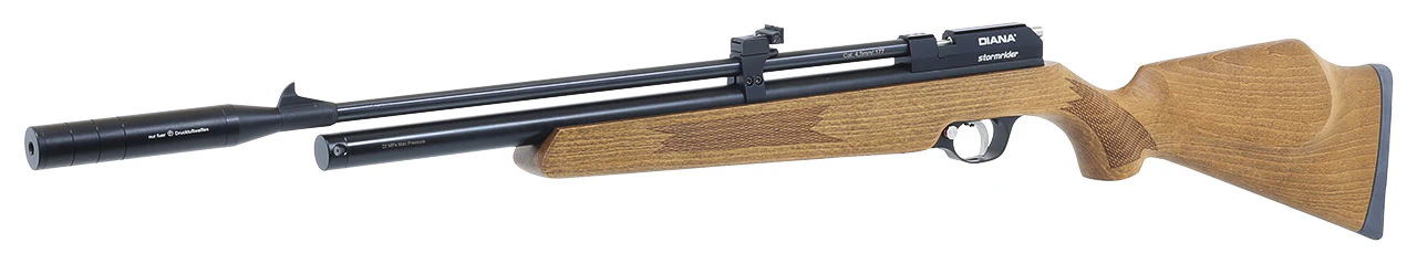 DIANA Stormrider Holz Pressluftgewehr Kaliber 4,5mm mit Schalldämpfer mit Regulator - Image 4