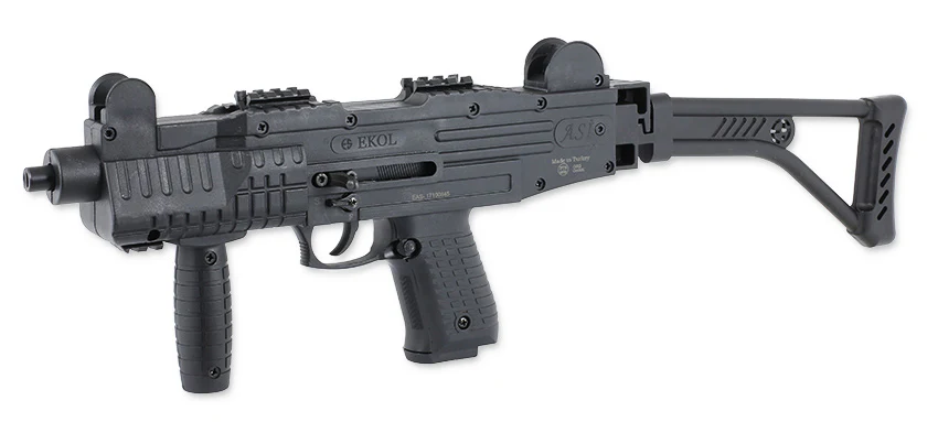 Rarität ! Ekol ASI Schreckschuss Maschinenpistole 9mm PAK mit Klappschaft - Image 2