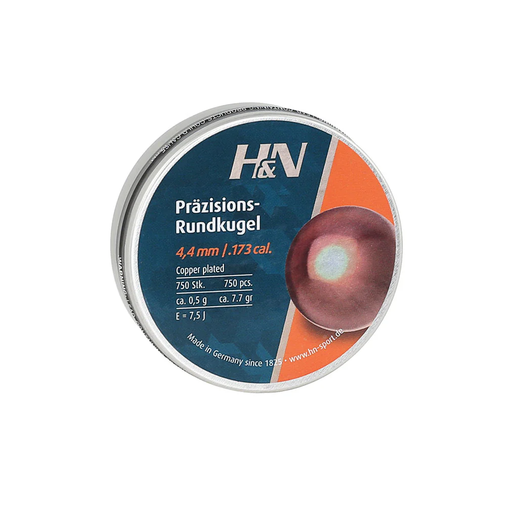 750 Schuss H&N Präzisionsrundkugeln verkupfert 4,40mm