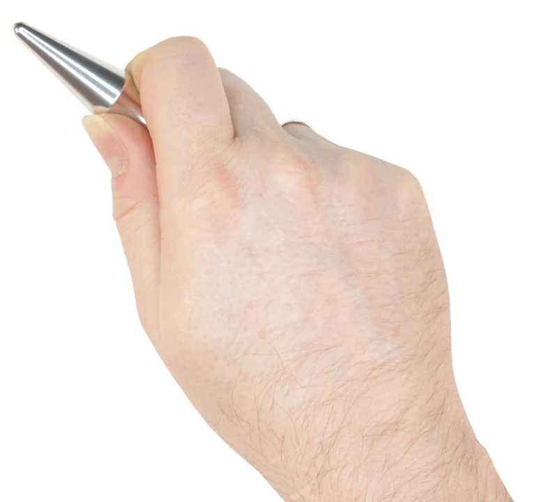 KUBOTAN / KOBUTAN Schlüsselanhänger mit Fingerrillen silber - Image 3