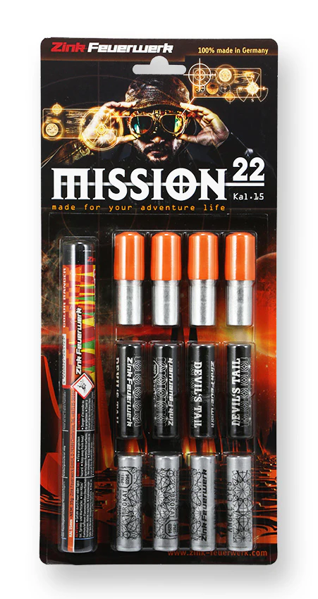 Mission 22 Zink Pyro Feuerwerk Sortiment 22 tlg.