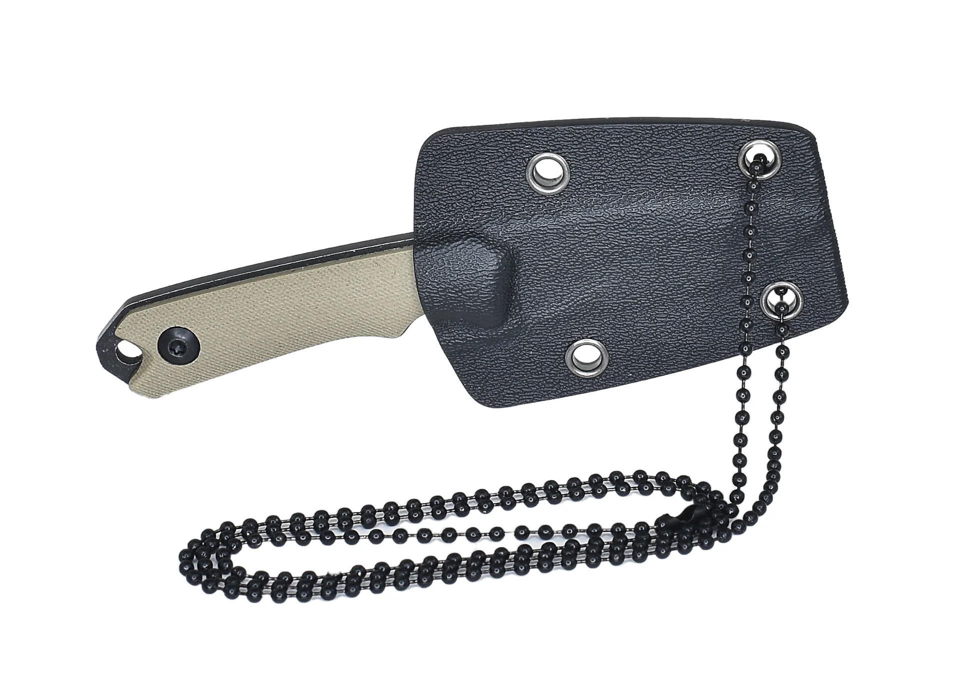 Neck Knife Desert Black Stonewash – Leichtes EDC-Messer mit Kydex-Scheide und G10-Griff - Image 2