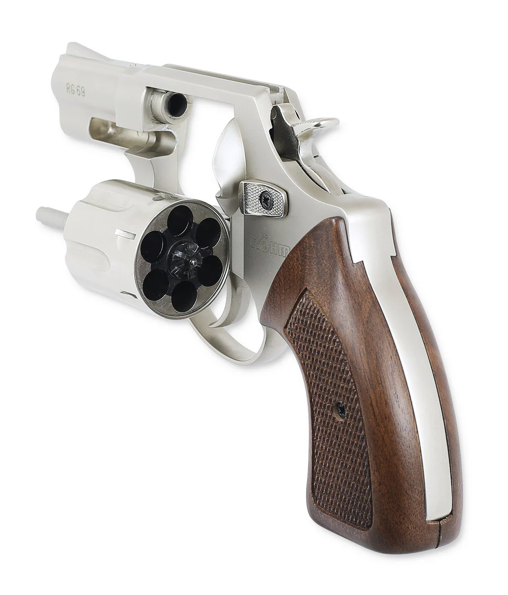 Verkauft ! Röhm RG69 Veloursvernickelt / Holzgriffschalen Schreckschuss 9mm RK - Image 4
