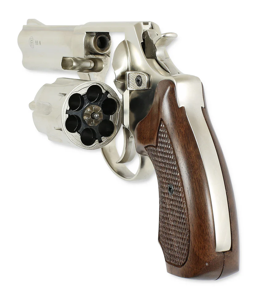 VERKAUFT ! Original Röhm RG99N Veloursvernickelt / Holzgriffschalen Schreckschuss 9mm RK - Image 8