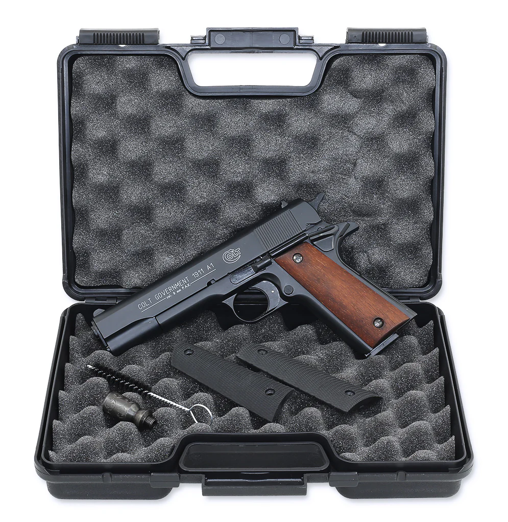 Colt 1911 A1 Schreckschuss Pistole 9mm PAK mit Holzgriff- und Kunststoffgriffschalen - Image 3