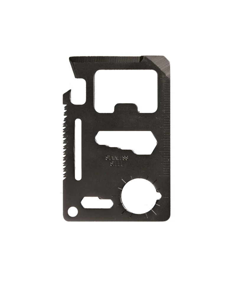 Survivaltool im Kreditkartenformat – Edelstahl, 11 Funktionen, Outdoor EDC