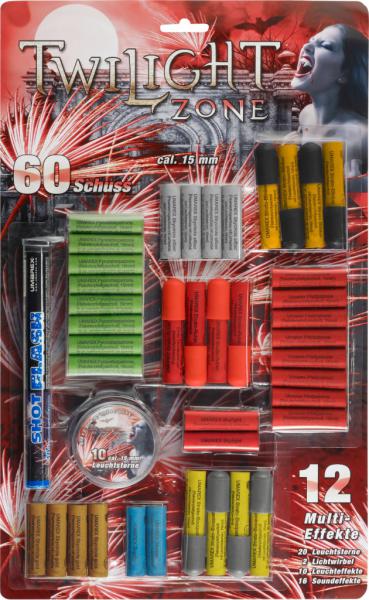 Twilight Zone 60 tlg. Feuerwerk Sortiment für Schreckschusswaffen