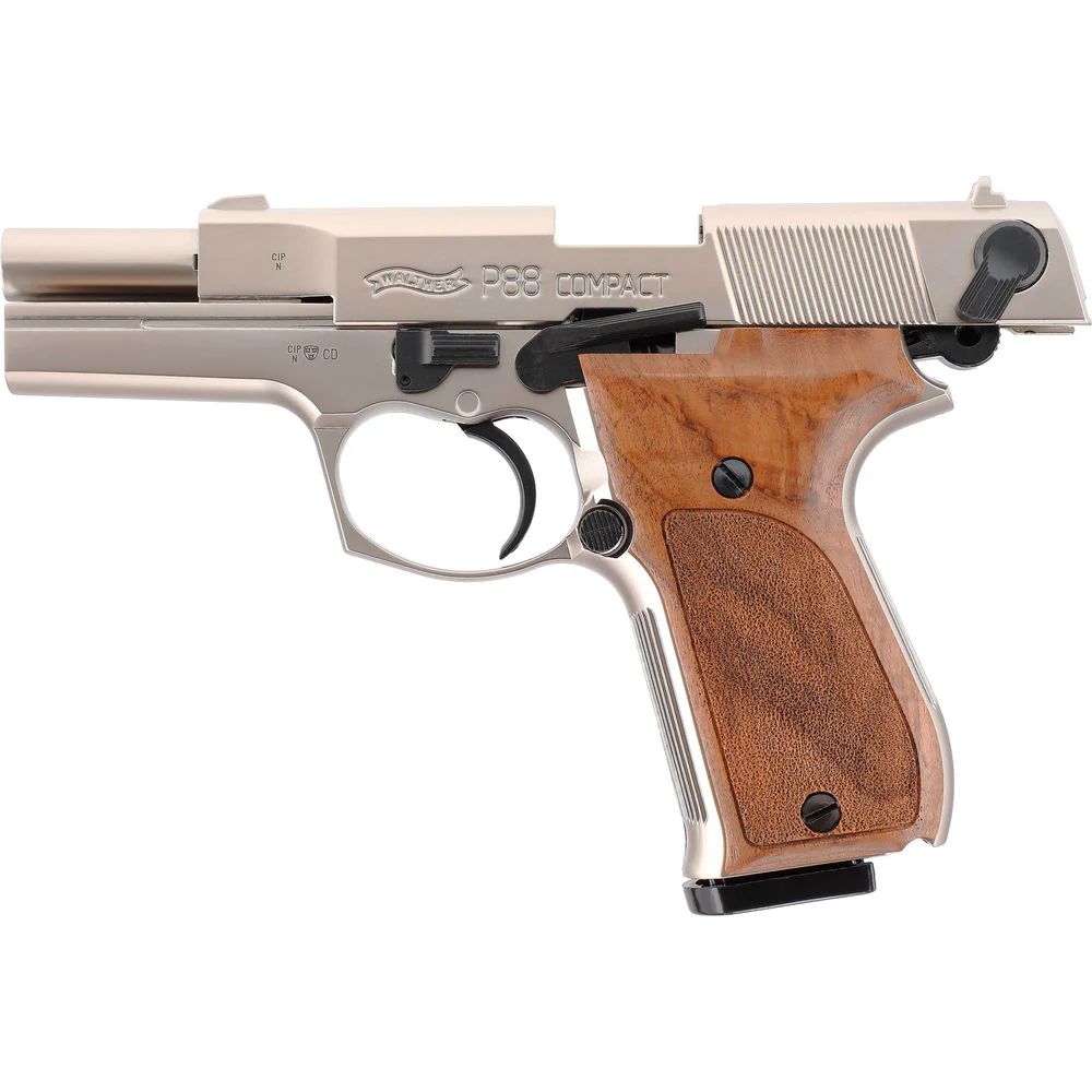 Walther P88 Mattvernickelt / Holzgriff Schreckschuss 9mm PAK - Image 2