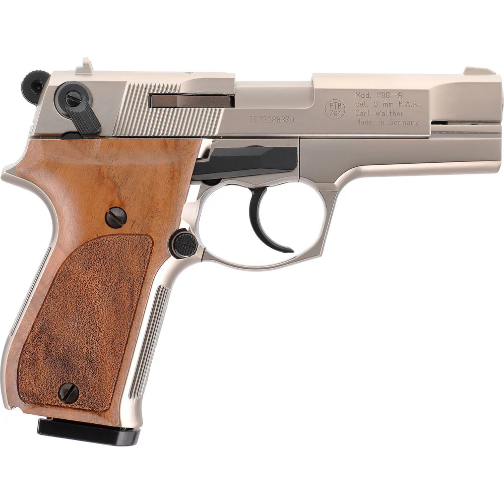 Walther P88 Mattvernickelt / Holzgriff Schreckschuss 9mm PAK - Image 4
