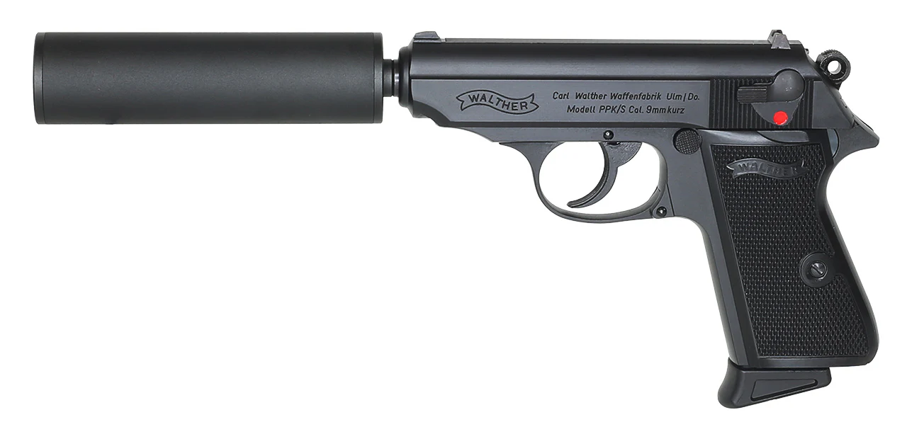 Walther PPK/S Gasblowback Airsoft 6mm BB mit Schalldämpfer