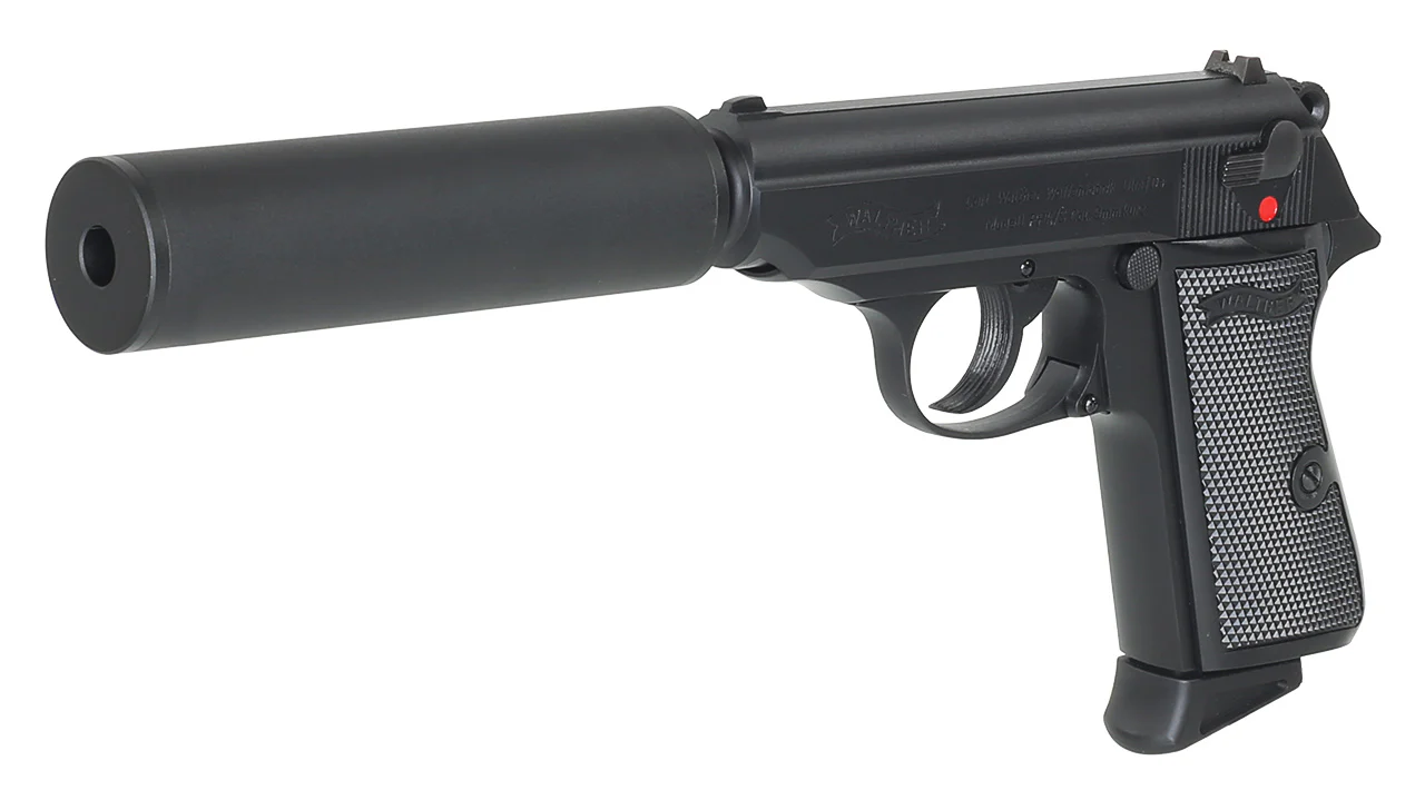 Walther PPK/S Gasblowback Airsoft 6mm BB mit Schalldämpfer - Image 2