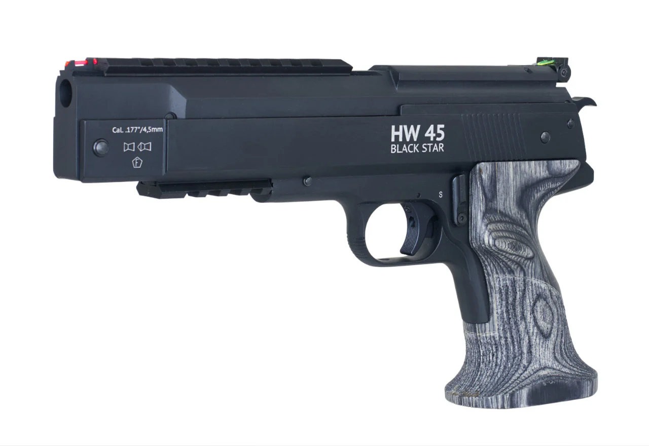 Weihrauch HW45 Black Star GEN2 Luftpistole 4,5mm mit Rail - Image 2