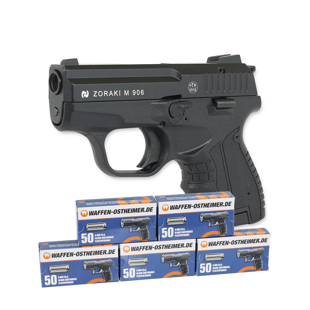 Zoraki 906 schwarz Schreckschuss 9mm PAK Sparset +250 Knallpatronen
